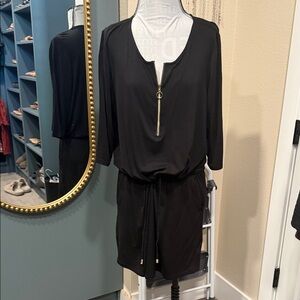 LASCANA black jersey mini zip dress 12